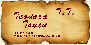 Teodora Tomin vizit kartica